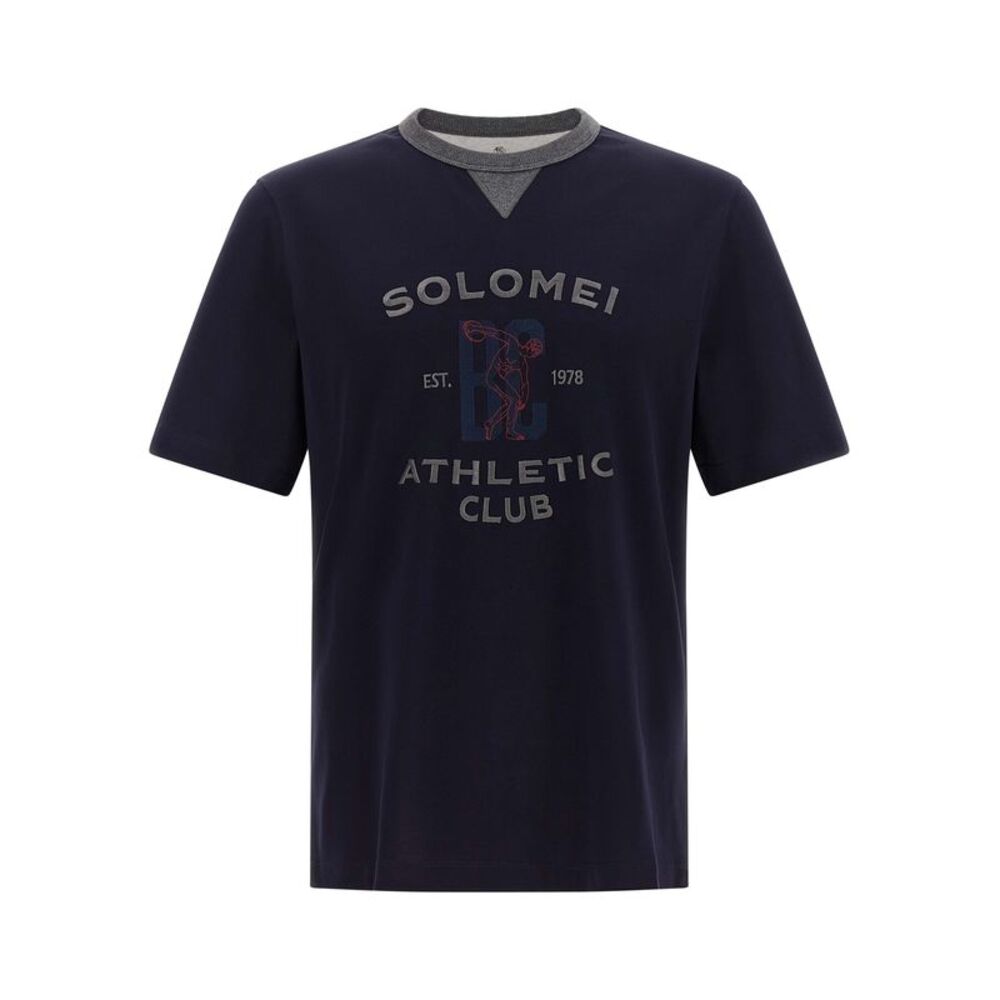 Brunello Cucinelli Blue Cotton Men's T-Shirt